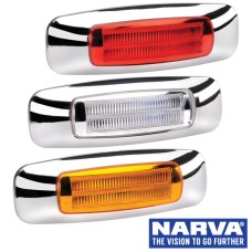 Narva Model 24 LED Guide Marker Lamps with Chrome Cover - 118 x 39mm